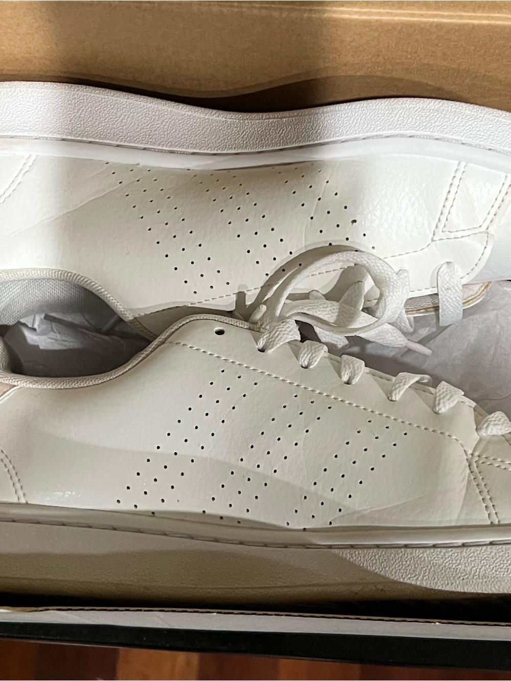 adidas Women's White Low-Top Perforated Leather Sneakers
